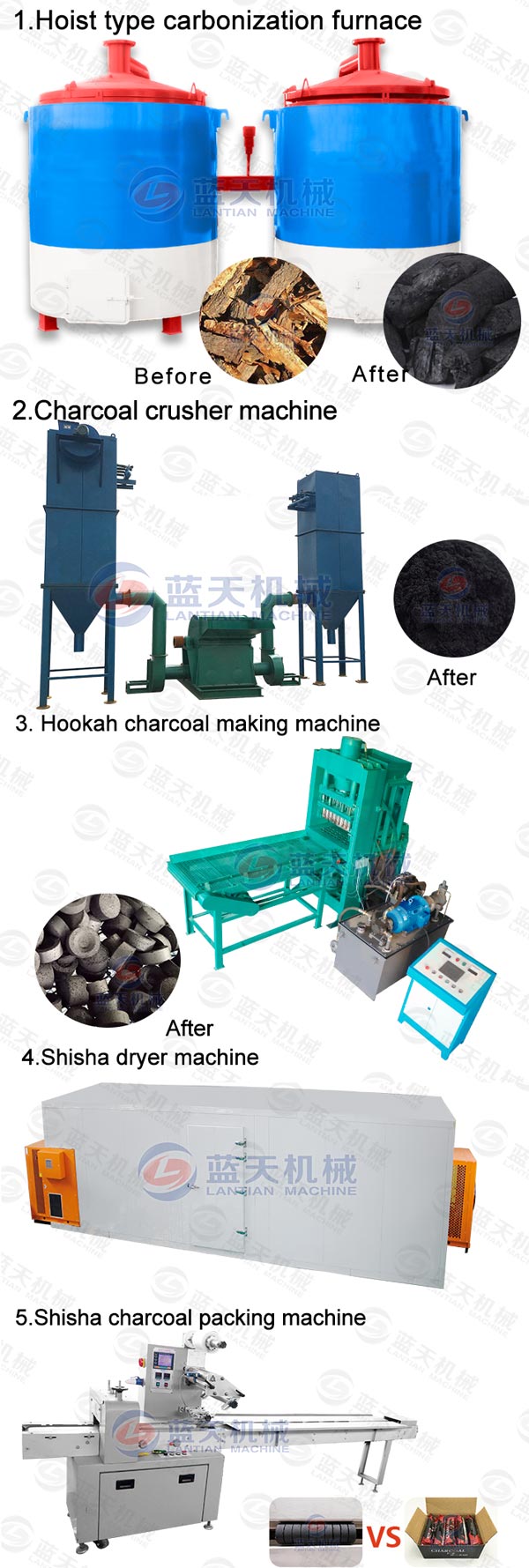 shisha charcoal briquetting press machine production line