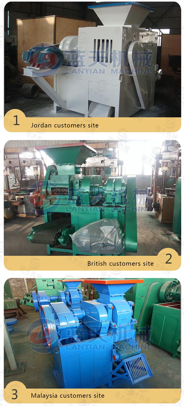 Customers site of charcoal ball briquette machine