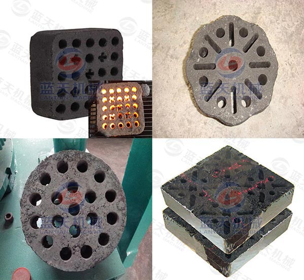 Finished products of honeycomb charcoal briquette machine
