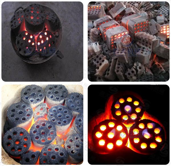 Burning effect of honeycomb coal briquette machine
