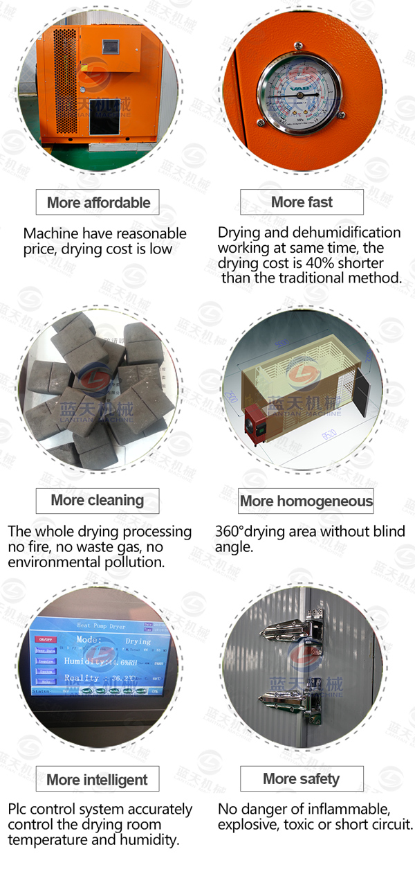 Features of charcoal dryer