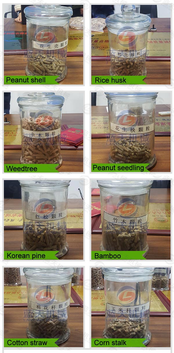 Finished products of biomass pellet machine