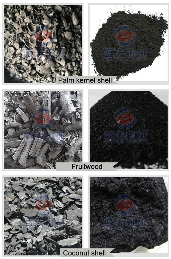 Finished products of charcoal crusher