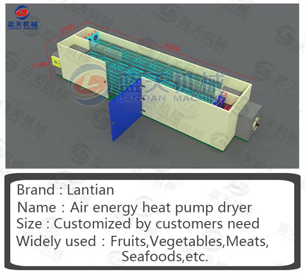 Structure diagram and prameter of industrial dryer
