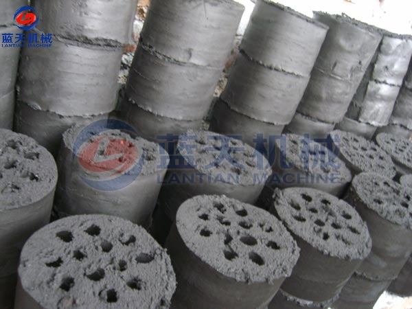 Finished products display of honeycomb coal briquette machine