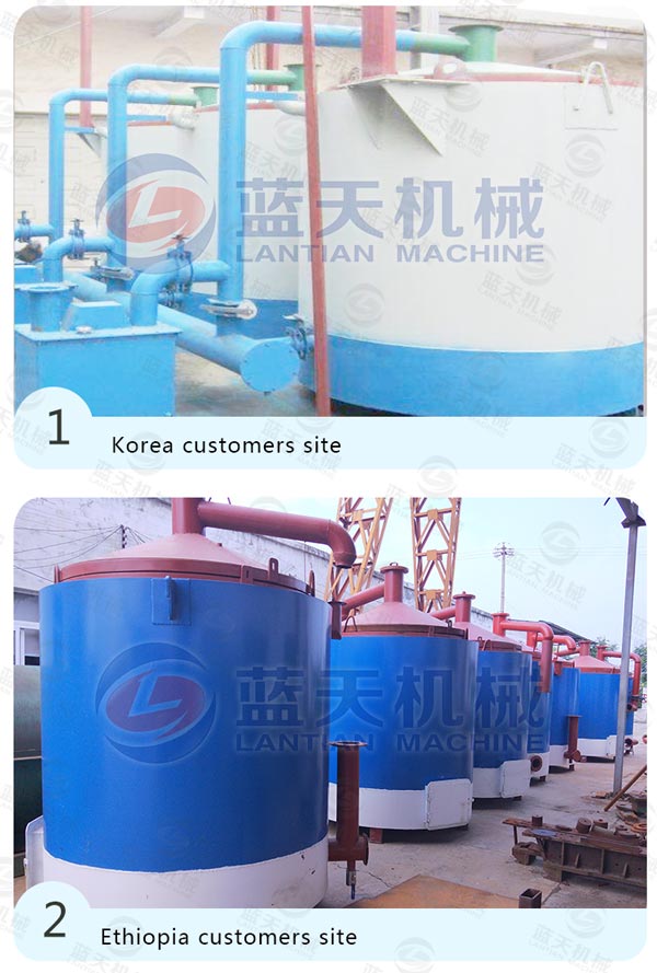 Customers site of hoisting carbonization furnace