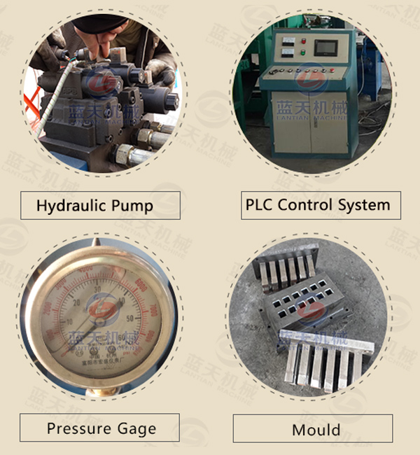 Details of semi-coke briquette machine